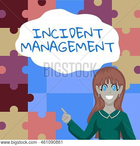 Writing Displaying Text Incident Management. Word Written On Process To Return Service To Normal Cor