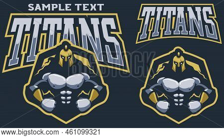 Team Mascot With Powerful Titan From The Greek Mythology.