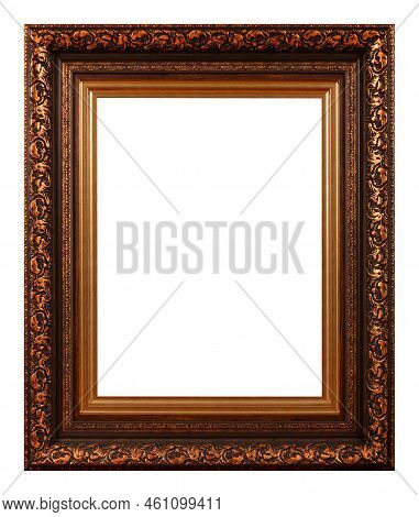 Antique Coper Frame Isolated On The White Background.