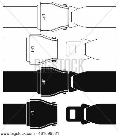Layered Editable Vector Illustration Of Seat Belt On Aircraft.