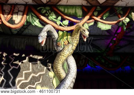 Entrance To Kamak Haunted House Horror Ride In Schueberfouer Fun Fair In Luxembourg, Luxembourg - Au