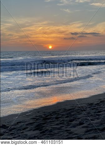 Ocean Sunset At Scripps Beach San Diego