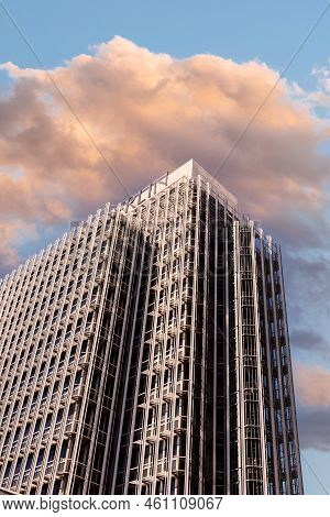 Madrid, Spain - 30 August 2020: Modern Office Buildings In Azca Financial District. Torre Europa And