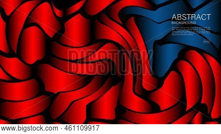 Red Abstract Wave Background, Wave Vector, Geometric Vector, Minimal Texture, Web Background, Red Co