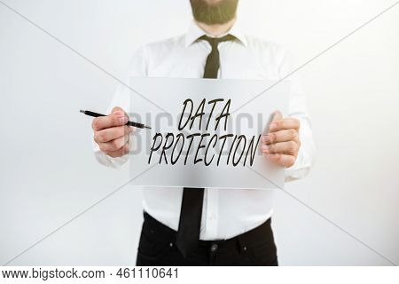 Text Sign Showing Data Protectionprotect Ip Addresses And Personal Data From Harmful Software. Busin