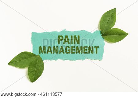 Handwriting Text Pain Managementa Branch Of Medicine Employing An Interdisciplinary Approach. Busine