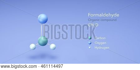 Formaldehyde, Organic Compound, Molecular Structures, 3d Model, Structural Chemical Formula And Atom
