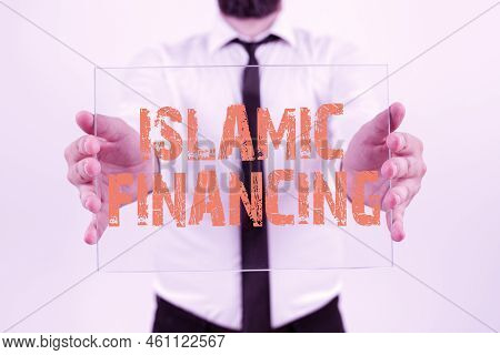 Text Caption Presenting Islamic Financingbanking Activity And Investment That Complies With Sharia. 