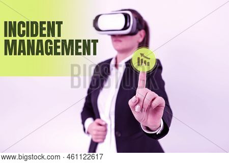 Handwriting Text Incident Management. Business Concept Process To Return Service To Normal Correct H