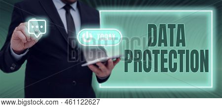 Text Sign Showing Data Protectionprotect Ip Addresses And Personal Data From Harmful Software. Inter