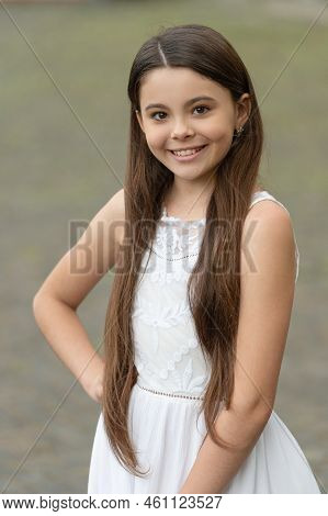 Pretty Teen Girl. Adorable Girl Fashion Model. Portrait Of Teenager Girl Outdoor