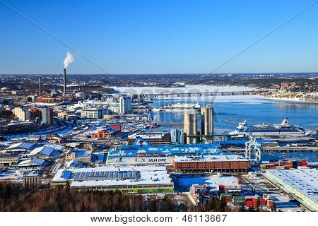 Above View Of Stockholm Harbor