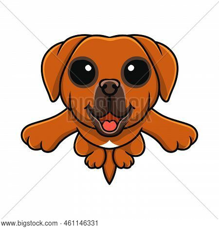 Vector Illustration Of Cute Tosa Inu Cartoon Jumping