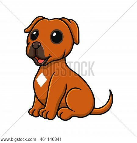 Vector Illustration Of Cute Tosa Inu Cartoon Sitting