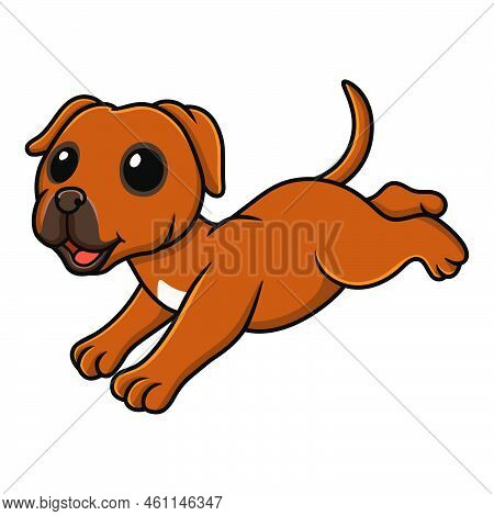 Vector Illustration Of Cute Tosa Inu Cartoon Running