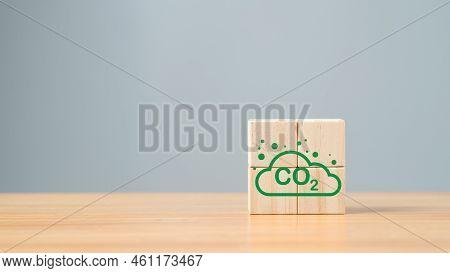 Carbon Neutral Sustainable Development Concept. Green Industrial, Protection The Earth With Carbon N