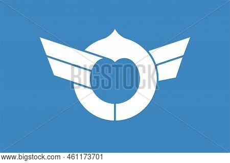 Flag Of Shiga Prefecture (japan) Vector, Lake Biwa, With Wings
