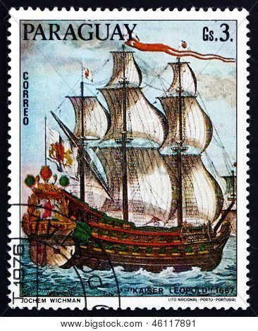 Francobollo Paraguay 1976 Kaiser Leopold, 1667, pittura