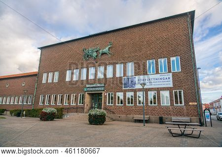 Ystad, Sweden - 6 Sep, 2022: Front And Facade With The Entrance To The Artmuseum And Tourist Informa