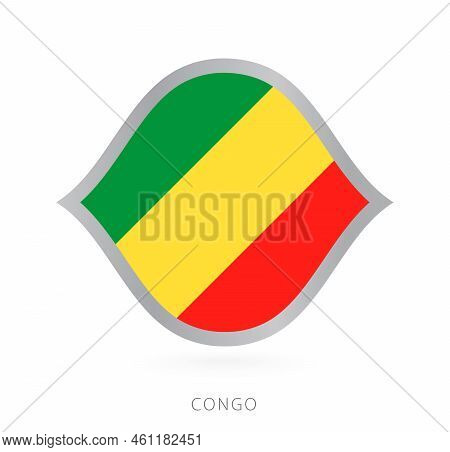 Congo National Team Flag In Style For International Basketball Competitions. Vector Sign.