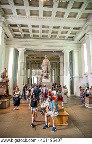 London, Uk - August 19, 2022: Egyptian Exhibits Inside The Famous British Muesum In London.