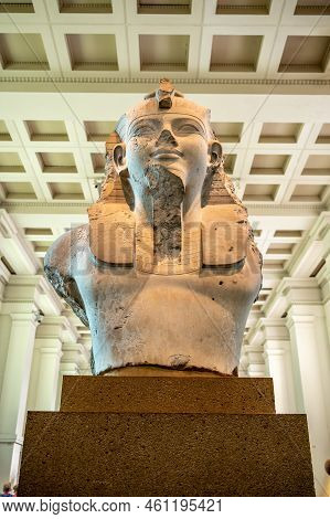 London, Uk - August 19, 2022: Egyptian Exhibits Inside The Famous British Muesum In London.