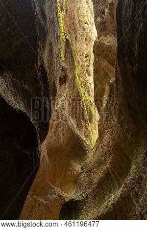 Karadakh Gorge In Dagestan, Russia. Beautiful Canyon In Sunny Weather. Limestone Rocks In Sunlight. 