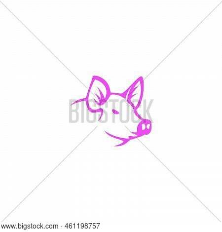 Pig Icon Logo Design Illustration