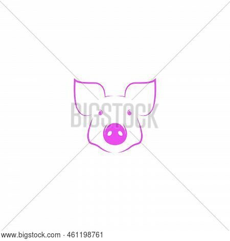 Pig Icon Logo Design Illustration