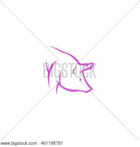 Pig Icon Logo Design Illustration