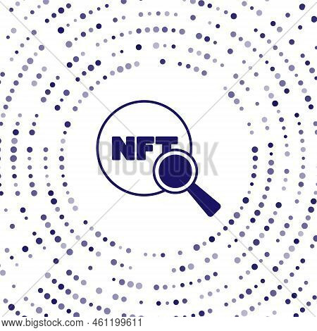 Blue Search Nft Icon Isolated On White Background. Non Fungible Token. Digital Crypto Art Concept. A