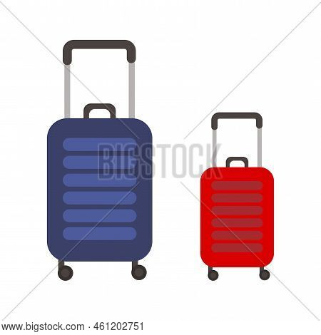 Red Blue Suitcases. Tourism Concept. Travel Concept. Vector Illustration. Stock Image.