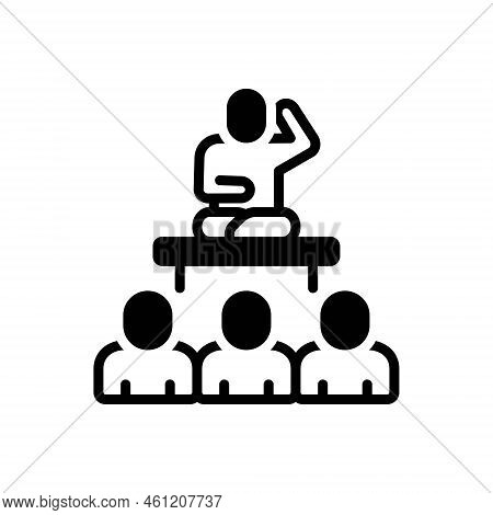 Black Solid Icon For Telling Expressive Revealing Talk Leader Speak Discussion Speech Discourse Audi