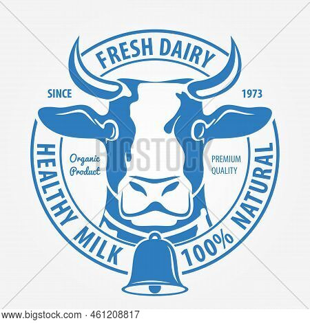 Natural Milk Logo Design Isolated On White