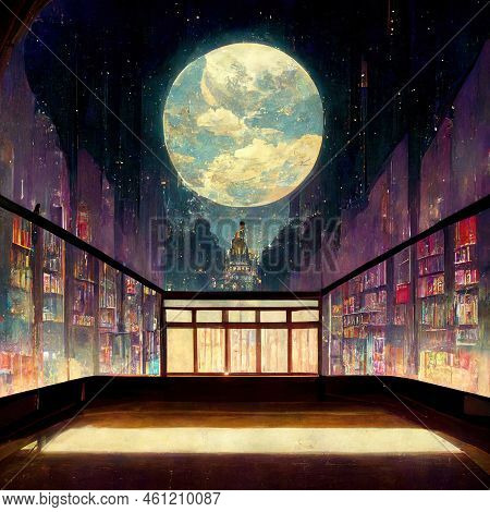 2d Illustration Of Schnoor At The Nighttime, Anime Background