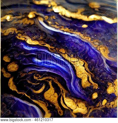 Luxury Abstract Fluid Art Painting In Alcohol Ink Technique