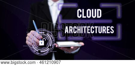 Text Sign Showing Cloud Architecturesvarious Engineered Databases Softwares Applications. Business I