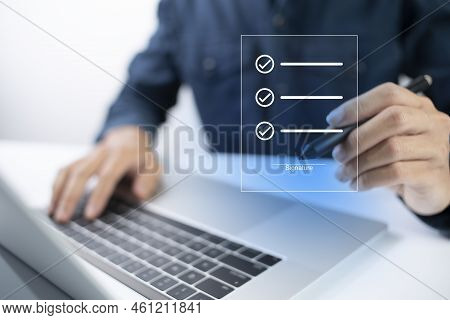 Businessman, Work From Home, Handling Documents, E-signing, Signing Digital Contracts Electronic Sig
