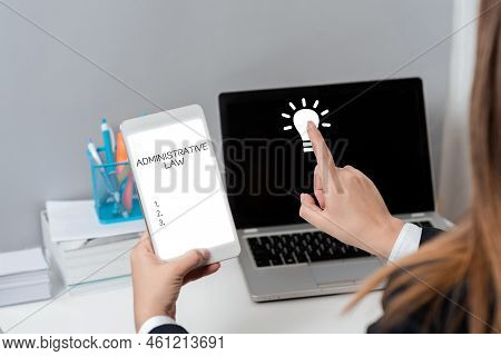 Sign Displaying Administrative Lawbody Of Rules Regulations Orders Created By A Government. Word For