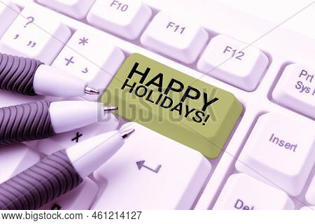 Conceptual Caption Happy Holidaysmade A Short Journey By A Group Of People For Pleasure. Business Ov