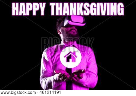 Text Showing Inspiration Happy Thanksgivingharvest Festival National Holiday Celebrated In November.