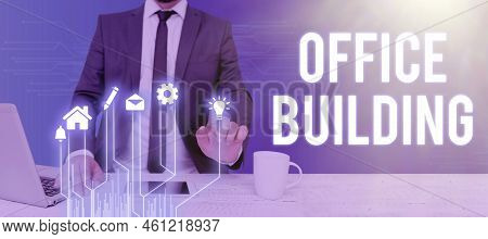 Writing Displaying Text Office Buildingcommercial Buildings Are Used For Commercial Purposes. Word W