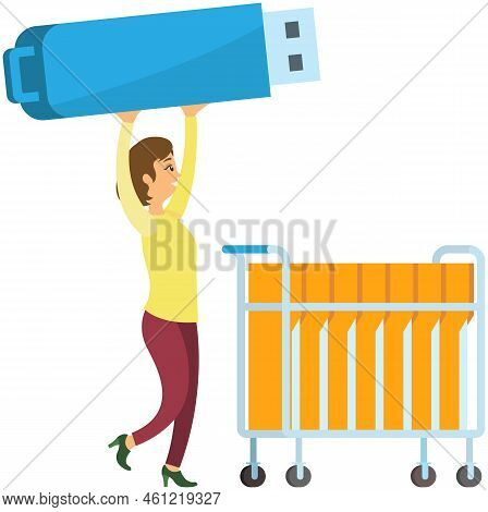 Usb Flash Drive Storage Device That Uses Flash Memory As Medium And Is Connected To Computer Or Othe
