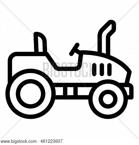 Wheel Minitractor - Icon, Illustration On White Background, Outline Style
