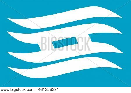 Flag Of Hyogo Prefecture (japan) Vector, White And Blue
