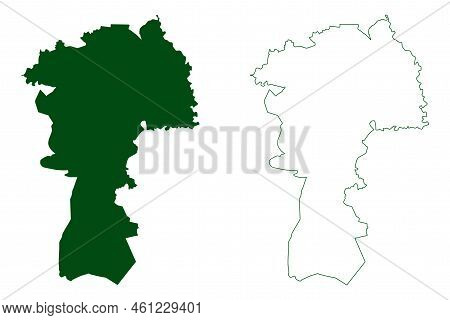 Huitzuco Municipality (free And Sovereign State Of Guerrero, Mexico, United Mexican States) Map Vect