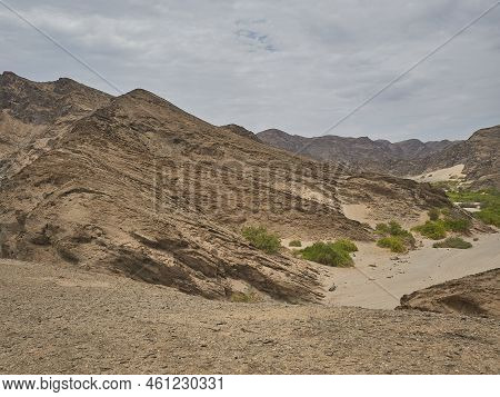 Lush Green Vegetation In The Ephemeral River Huab In Damaraland Namibia