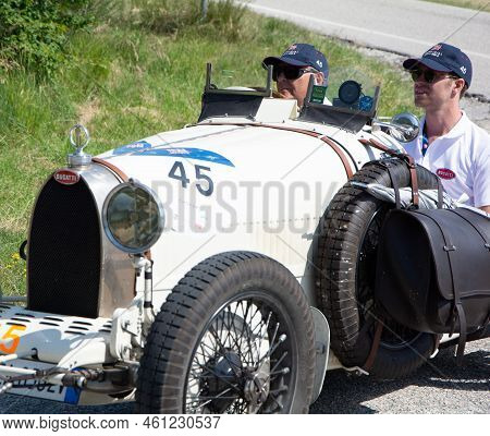Lancia Lamba V Serie Casaro 1925 On An Old Racing Car In Rally Mille Miglia 2022 The Famous Italian