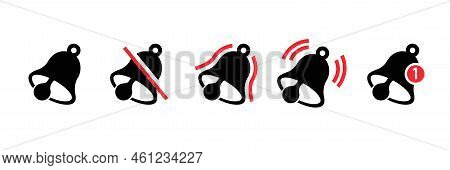 Bells Messages. Icon Set. Phone Icon, Call Icon, Smartphone Vector Design. Stock Image.