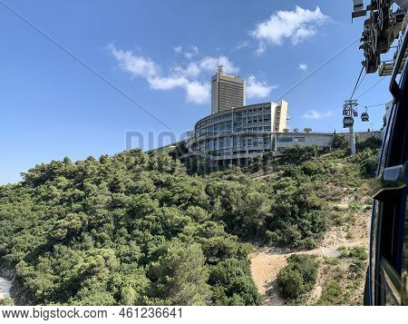 Haifa, Israel - August 08, 2022: View From The Cable Car Cabin To The Eshkol Tower Of Haifa Universi